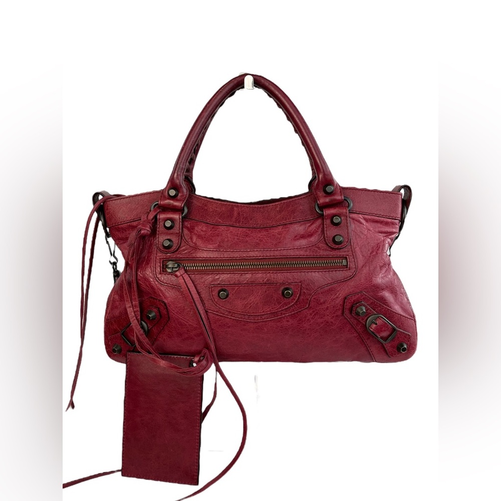 Red Balenciaga First Leather Handbag 🍒
